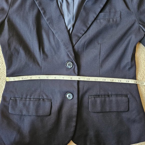 Navy Blazer with Shoulder Pads - Picture 5 of 10